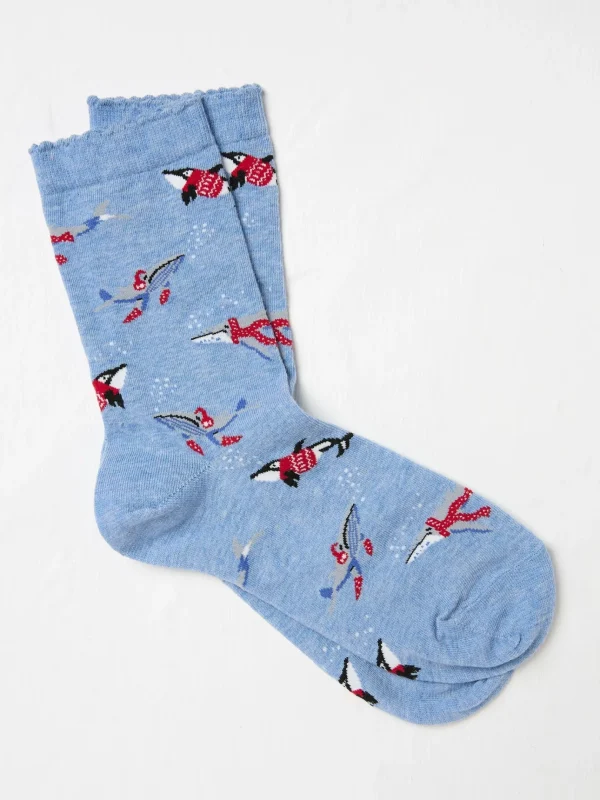 Blue Wilson The Whale Shelter Womens Socks 1 Pack