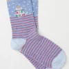 Blue Womens Cat Tree Socks 1 Pack