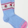 Blue Womens Penguin Fairisle Pattern Socks 1 Pack