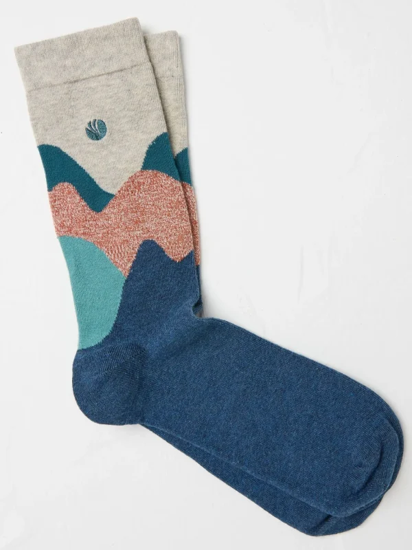 Blue/Cream Men's Socks 1 Pack