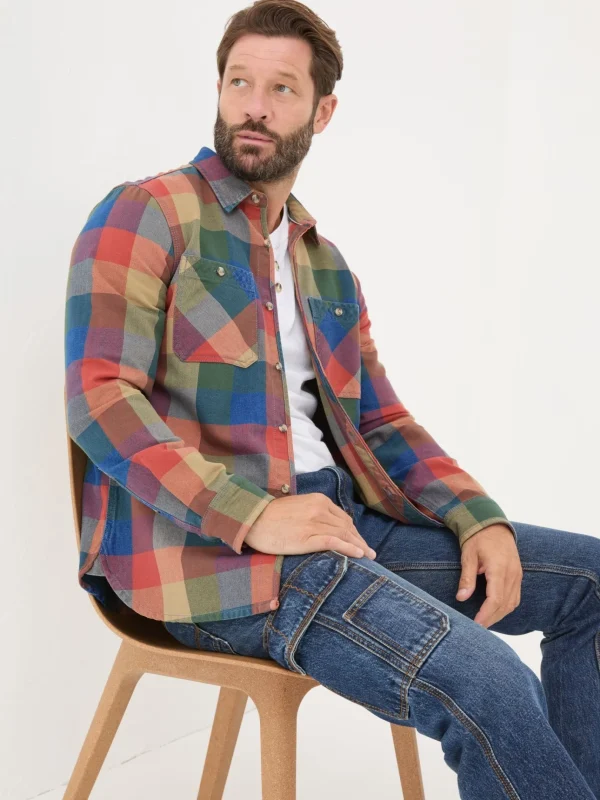 Blue/Orange Rye Buffalo Check Shirt