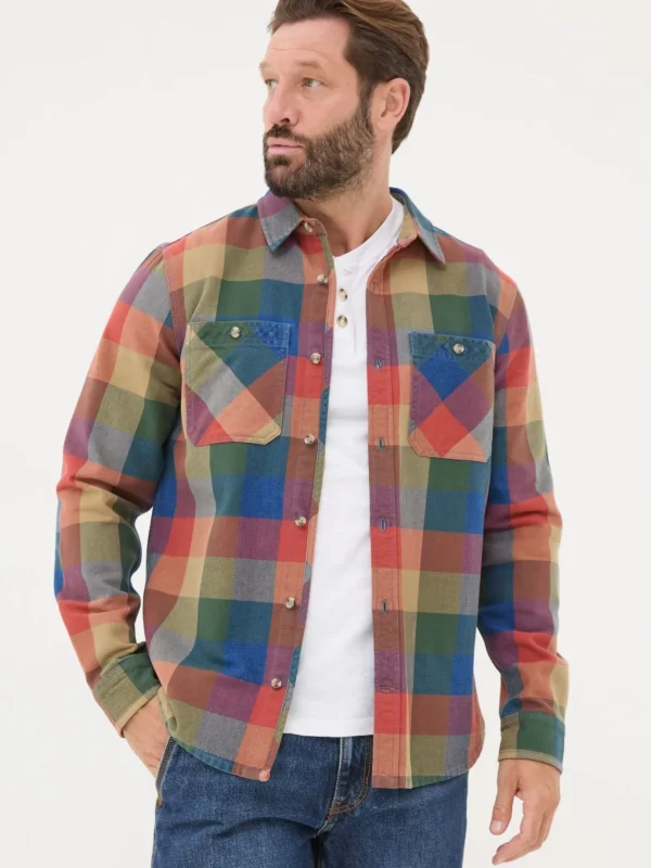 Blue/Orange Rye Buffalo Check Shirt