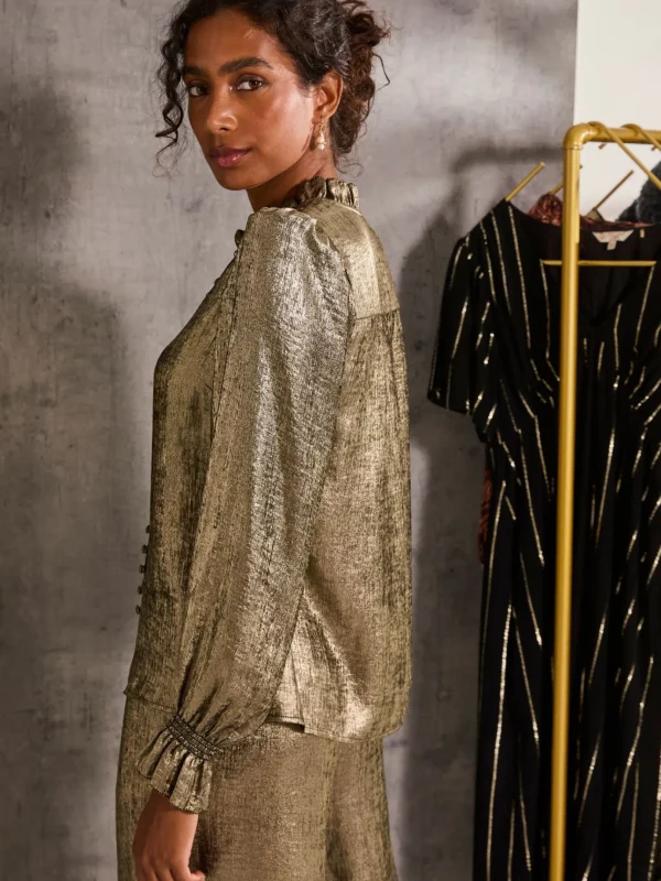 Bria Gold Bria Metallic Blouse