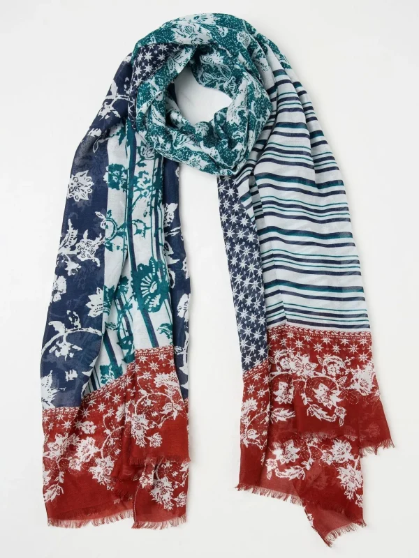 Bright Blue Paisley Scarf