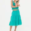 Broderie Green Skirt & Top Set