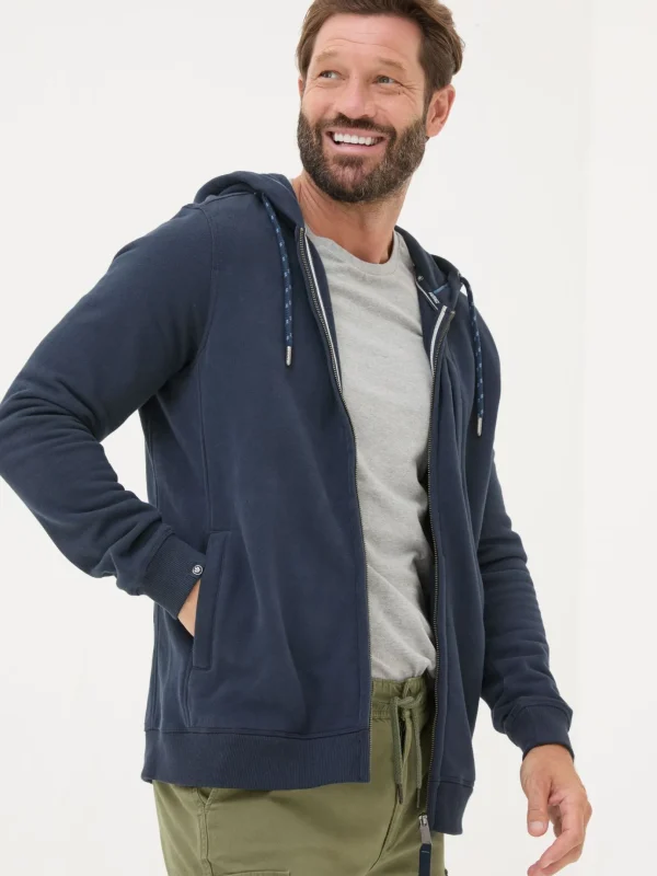 Brooke Navy Blue Zip Through Hoodie