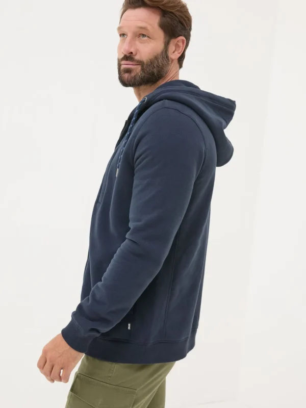 Brooke Navy Blue Zip Through Hoodie