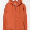 Brooke Orange Zip Through Hoodie