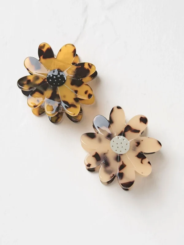 Brown 2 Pack Flower Clips