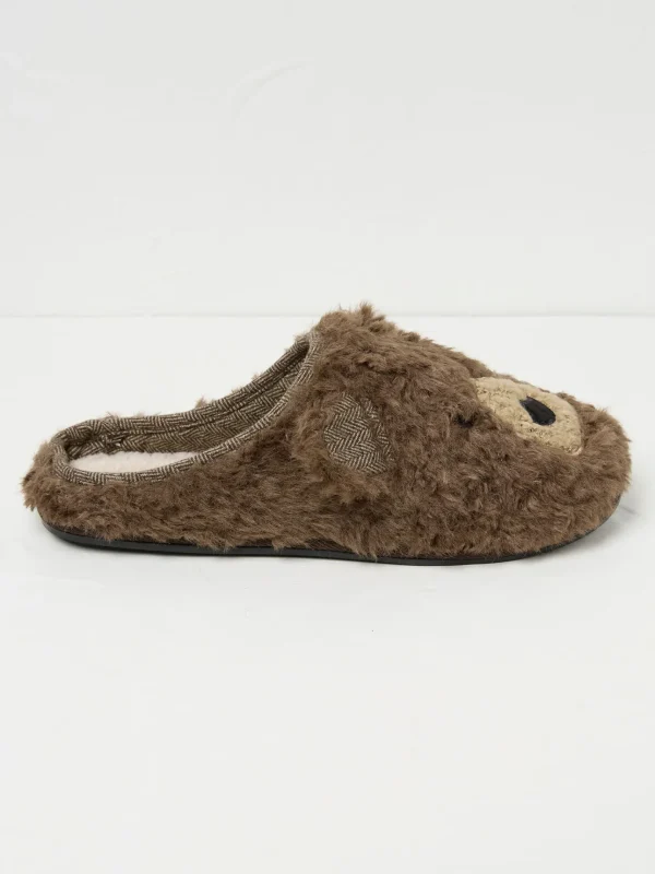 Brown Grizzly Bear Slippers