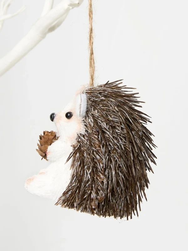 Brown Hedgehog Brush Tree Decoration