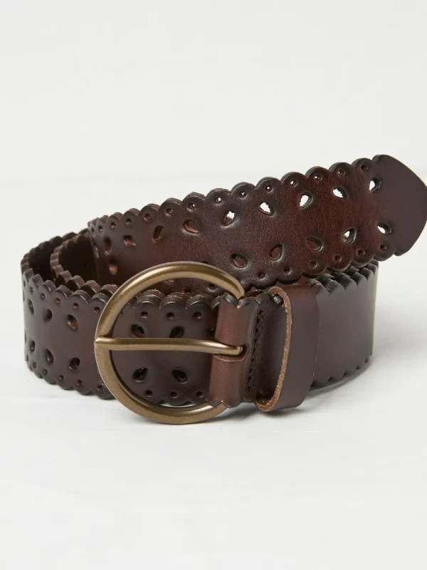 Brown Scalloped Jean Belt