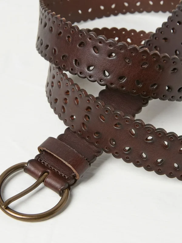 Brown Scalloped Jean Belt