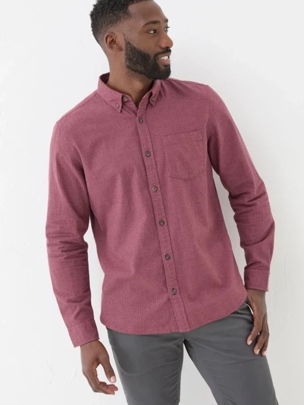 Burgundy Red Tadlow Puppytooth Shirt