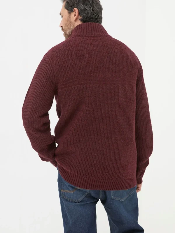 Calder Burgundy Red Half Neck Jumper