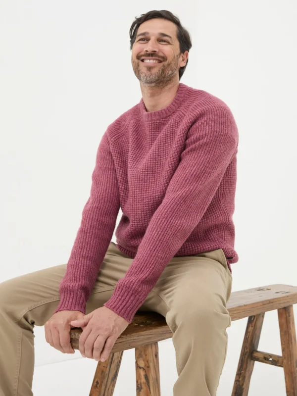 Calder Dark Pink Crew Neck Jumper