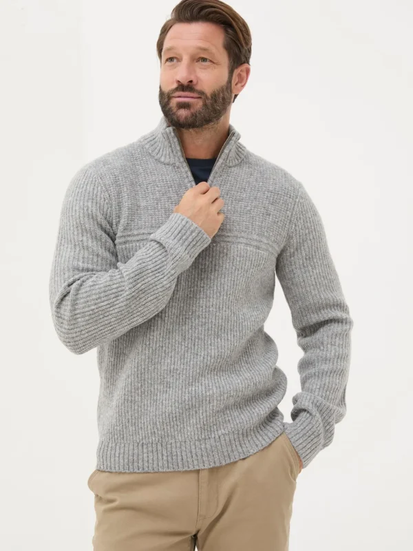 Calder Grey Half Neck Jumper