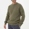 Calder Khaki Green Crew Neck Jumper