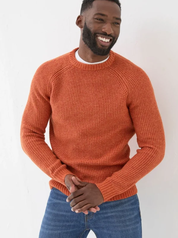 Calder Orange Crew Neck Jumper