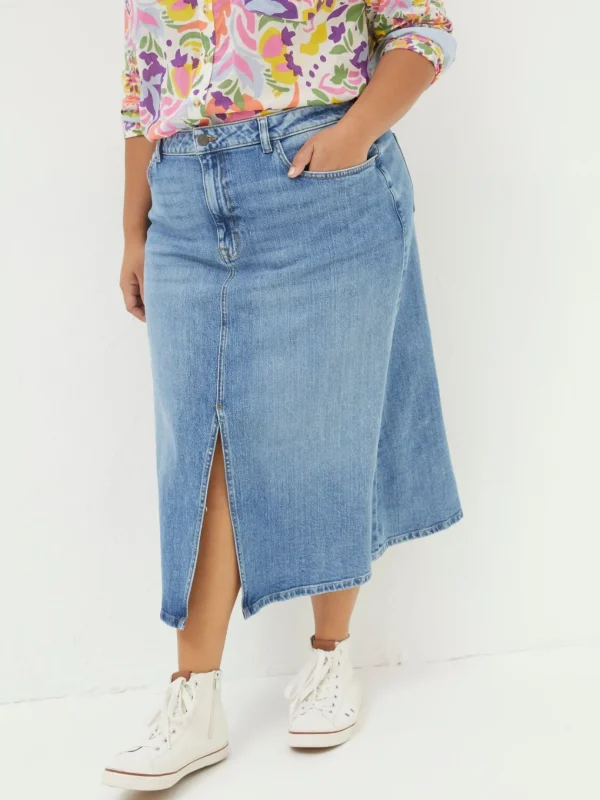 Carla Blue Denim Midi Skirt