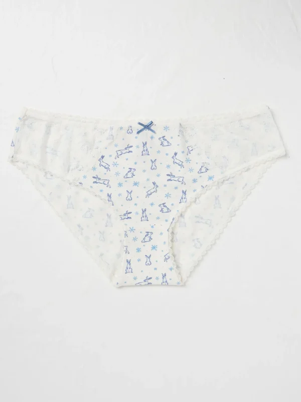 Chalk White Winter Bunny Mini Knickers