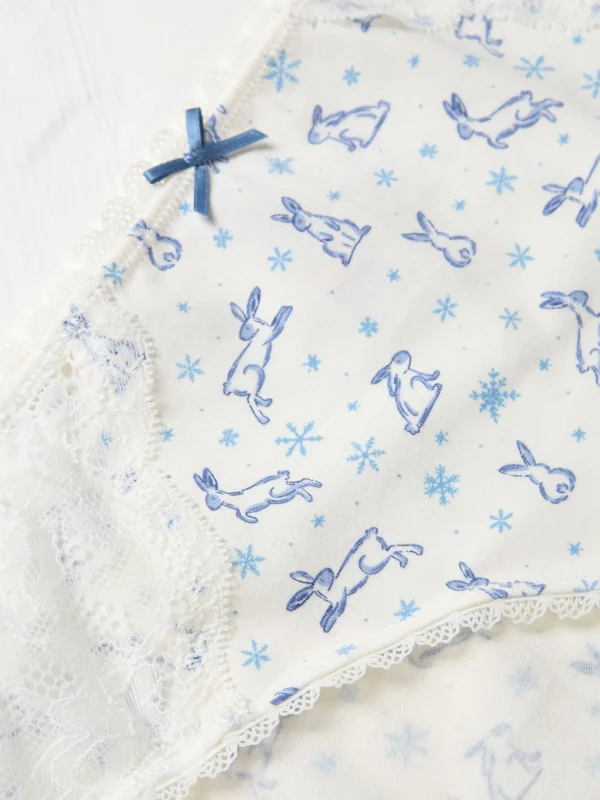 Chalk White Winter Bunny Mini Knickers