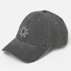 Charcoal Grey Embroidered Sun Cap