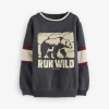 Charcoal Run Wild Crew Sweat Top