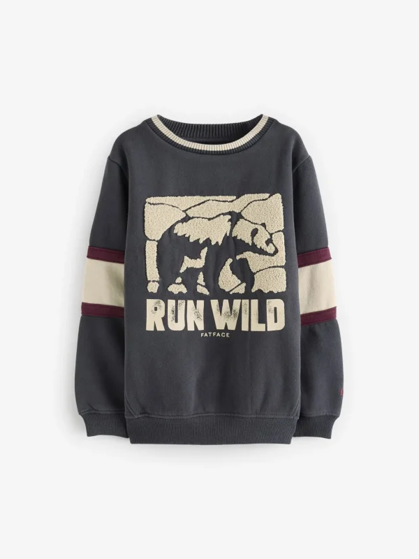 Charcoal Run Wild Crew Sweat Top