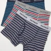 Chesil Blue Stripe Cotton Boxers 3 Pack