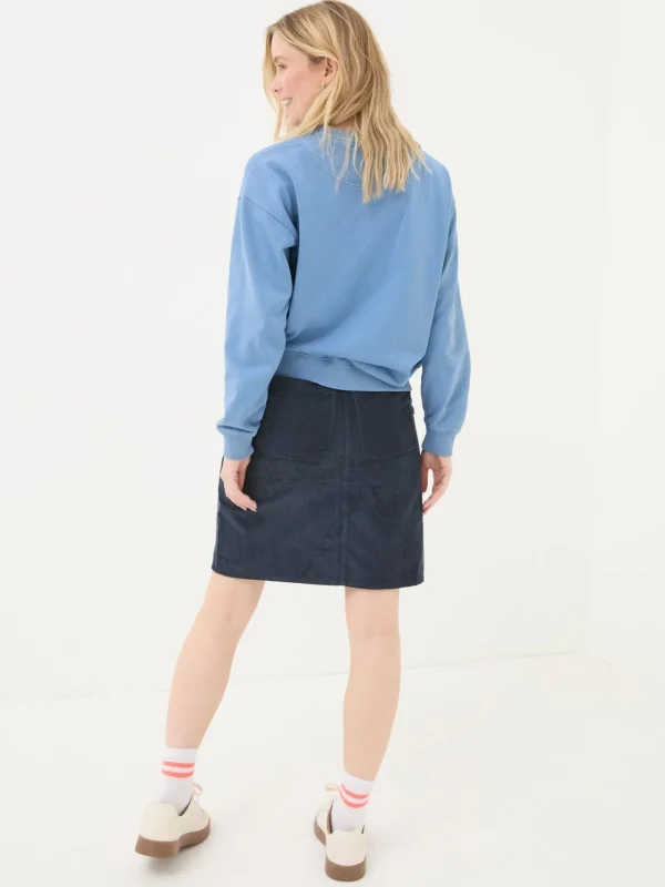 Chesil Dark Navy Cord Skirt