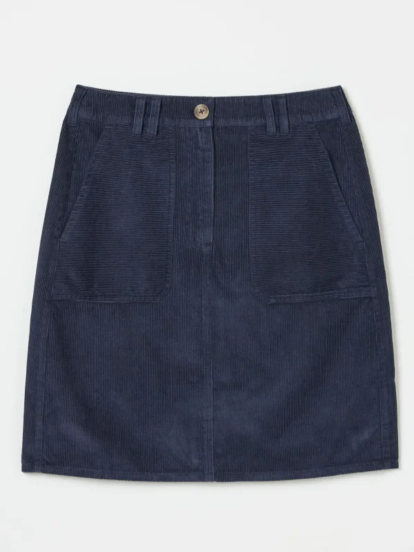 Chesil Dark Navy Cord Skirt