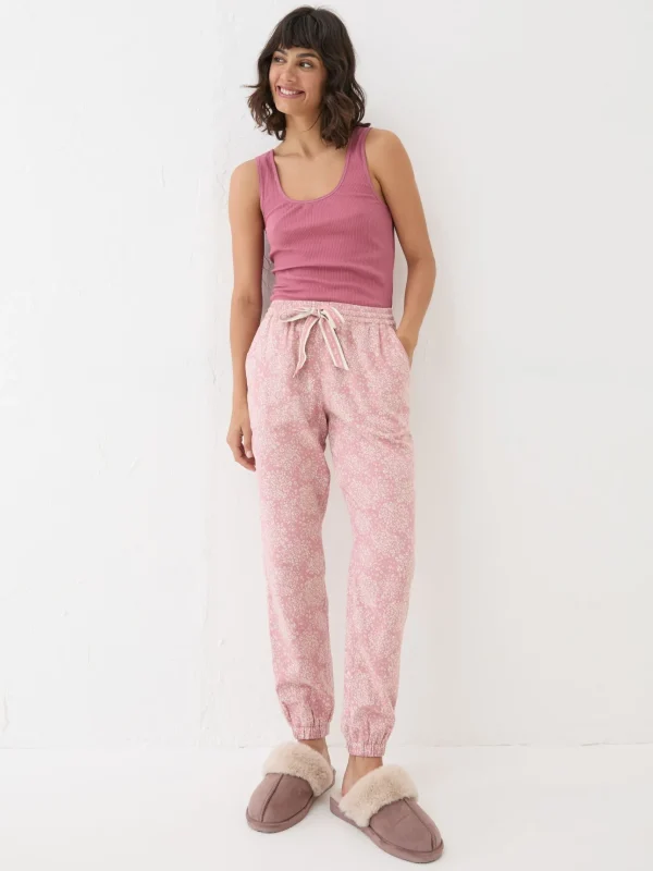 Cora Pink Floral 100% Cotton Pyjama Bottoms