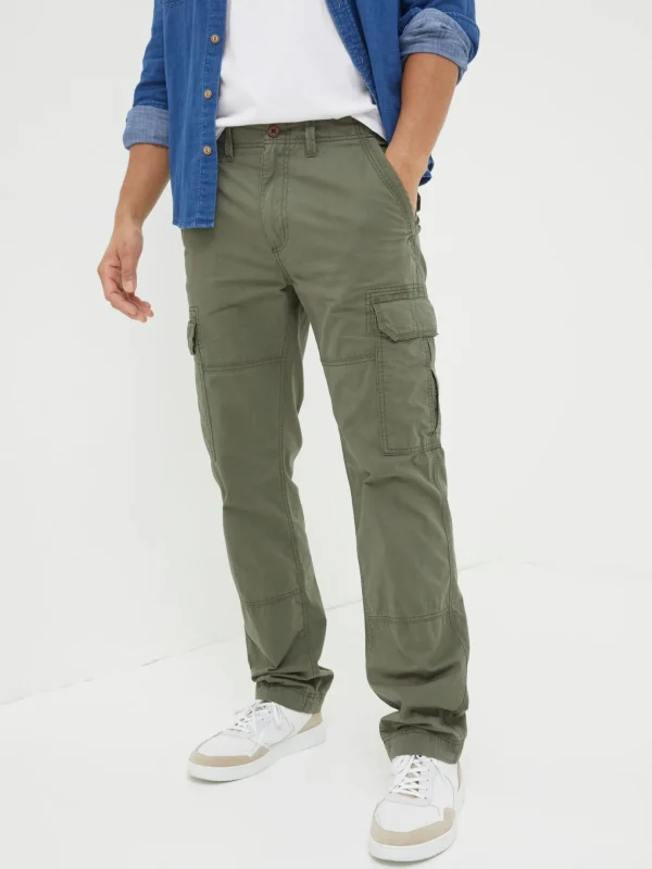 Corby Green Straight Cargo Trousers