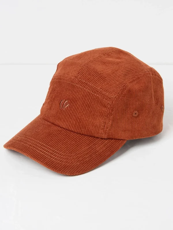 Cord Rust Orange 5 Panel Baseball Cap