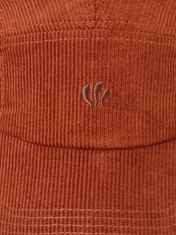 Cord Rust Orange 5 Panel Baseball Cap