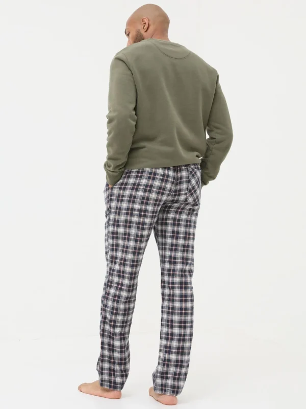 Cranleigh Navy Blue Check Pyjama Bottoms