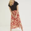 Cream Sascha Vine Floral Midi Skirt