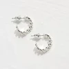 Daisy Silver Tone Tone Hoops Earrings