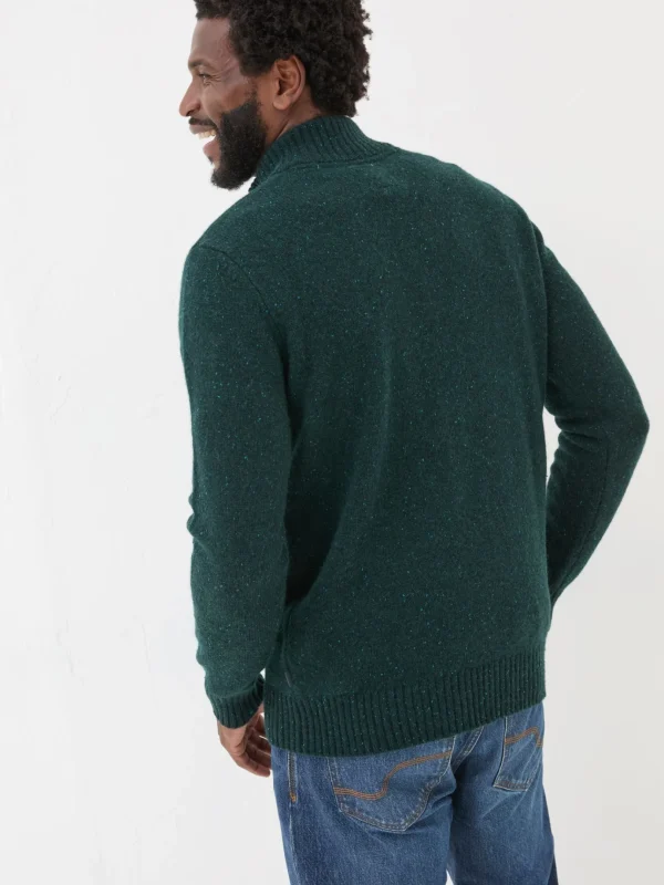 Dark Green Lambswool Half Neck Jumper