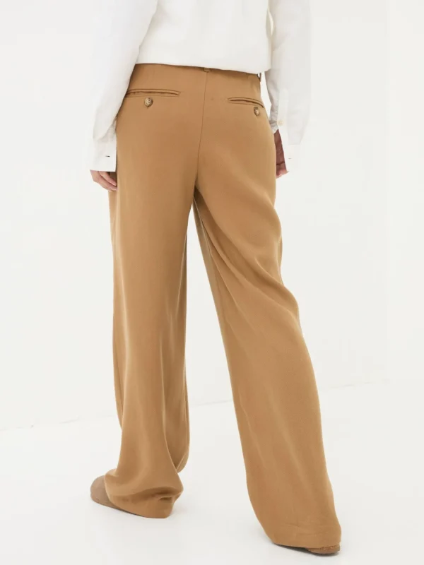 Dark Natural Ginger Wide Leg Drape Trousers