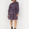 Dark Purple Adley Cord 100% Cotton Dress