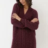 Dark Red Alicia V-Neck Tunic