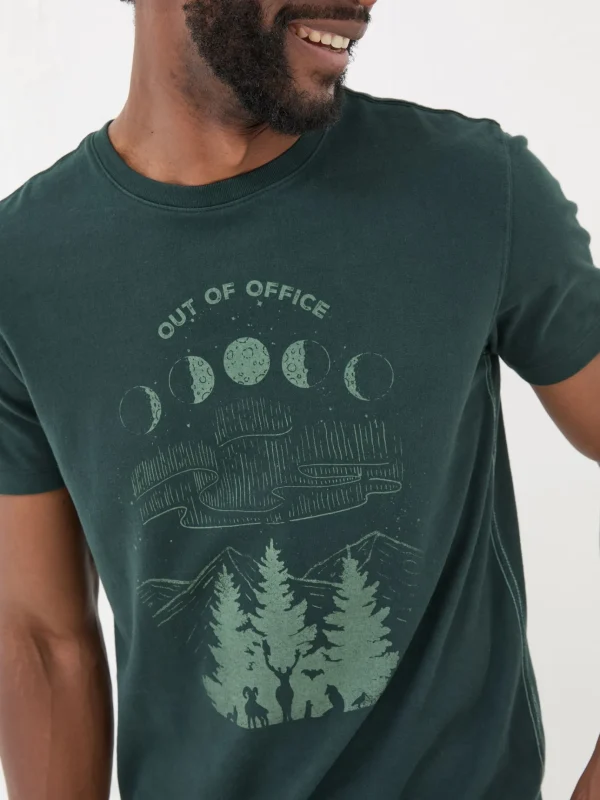 Dark Teal 100% Cotton Discover Darkness Out Of Office T-Shirt