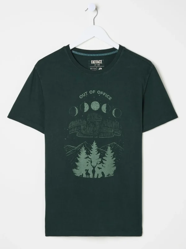 Dark Teal 100% Cotton Discover Darkness Out Of Office T-Shirt