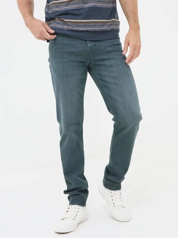 Dark Teal Blue Slim Fit Jeans