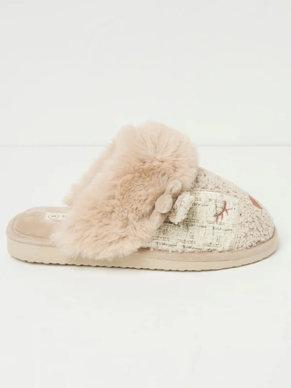 Delilah Ivory Deer Slippers