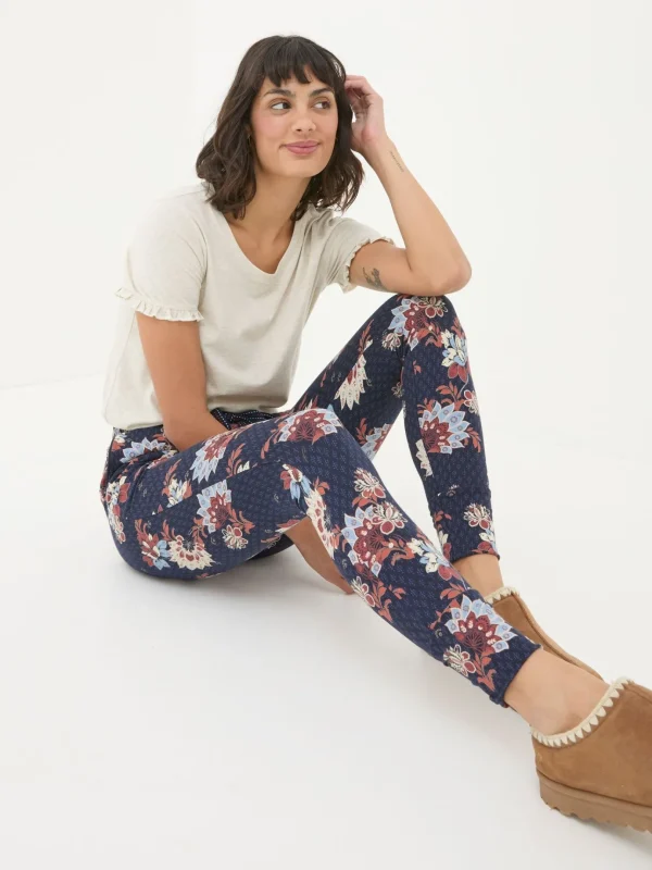 Ellie Navy Patchwork Pyjama Bottoms