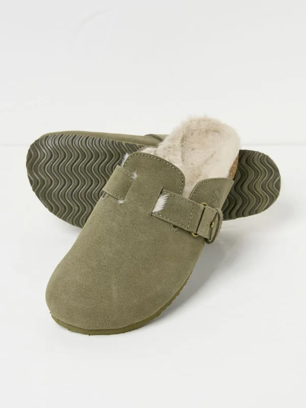 Elsie Khaki Green House Shoes