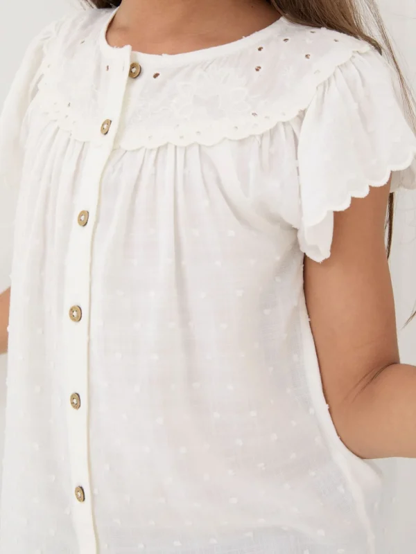 Emily White Embroidered Blouse